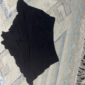 Black shorts with ruffles